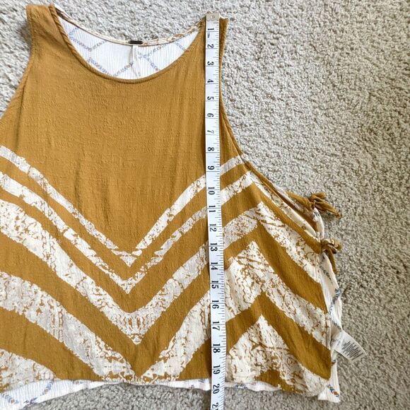 Free People Touch Of Love Tie Side Tank Top Swing Mustard Sleeveless Size XS - Picture 8 of 9